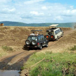 Overland vehicles going off road.