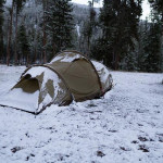 Cold people in a tent.