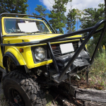 A four wheel drive vehicle with manual hubs.