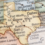 A map of Texas family camping sites.