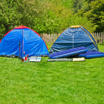 Two tents being set up instead of one large tent.