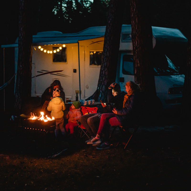 People living in a camper full time.