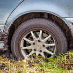 Chevey Equinox stuck in mud.