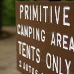 Primitive camping that is often available with no money.
